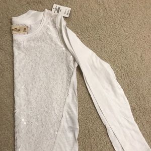 White sequin Hollister longsleeve